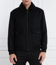 new mens HUGO BOSS WOOL jacket coat Shearling Collar BAVI size XL RRP £389  j.