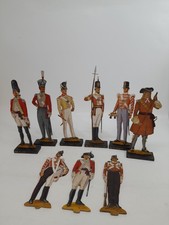 EV Howell hand painted Wooden Soldiers x9 with 6 Plinths With Signatures 30 cm