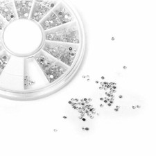 2000pcs Nail Art Rhinestone Gems Diamante Fashions Glitter Jewels Silver Acrylic