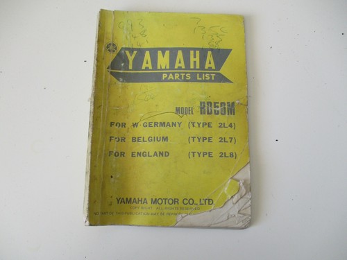Yamaha parts list rd50 rd50m - parts,