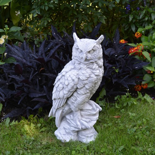 Owl bird stone figure - , h.41