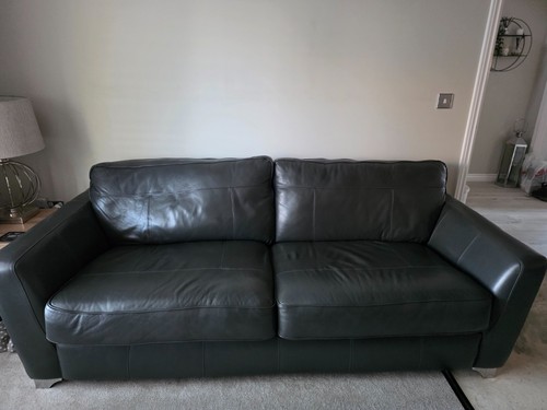 Dfs grey leather ssofa - grey,