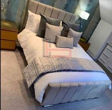 Panel Bed Crushed Velvet