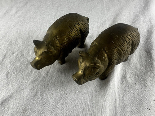 Vintage pair solid brass - pair,