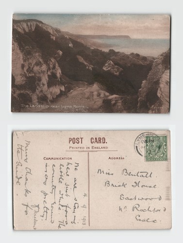 Postcard the landslip - the, near