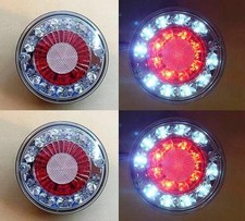 4x 24V LED Red White Hamburger Rear Tail Lights Truck Trailer Lorry Tipper Bus