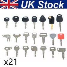 21Pcs Key Master Plant Set Excavator Digger Dumper Keys