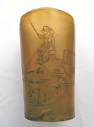 Antique 19th engraved cow - 19th,