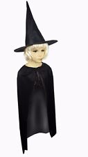 Girls Witches Cape & Hat Ladies Halloween Cloak Fancy Dress Dracula Goth