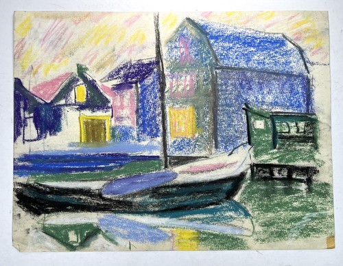 Vtg impressionism pastel - vtg,