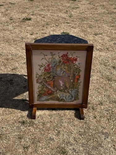 Vintage oak fire screen - vintage,