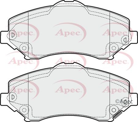 Apec front brake pad set - pad,