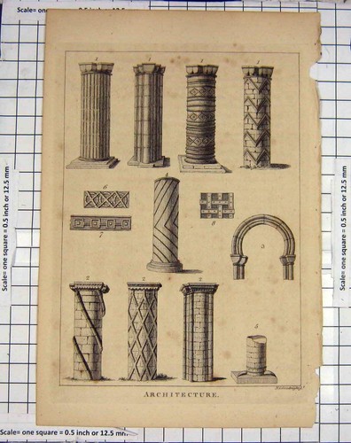 Old antique print architecture - old,