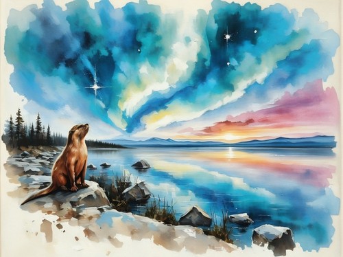Otter northern lights - otter,