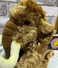 LARGE SITTING MAMMOTH PLUSH SOFT TOY PREHISTORIC CREATURE BY DOWMAN SOFT TOUCH.