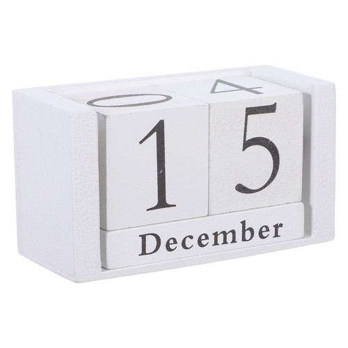Wood block perpetual calendar - wood,