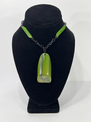 Vtg green yellow marbled - green,