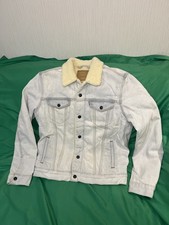 LEVI STRAUSS Stonewashed Blue Sherpa Lined  Denim Jacket Trucker Men’s Size M 