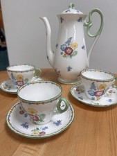 Shelley Fine Bone China Tea Set with Wild Flowers. 7 Pieces. Excellent Condition