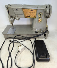Vintage SINGER 328k Sewing Machine w/ Foot Peddle & Carry Case, Tested Working
