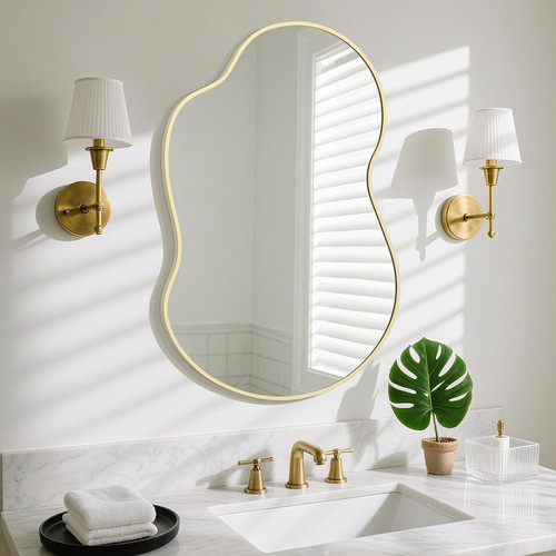 Elegant gold asymmetrical wall - elegant,