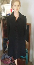 Vintage André Peters Louis Feraud Tailored Black Ladies Wool Coat. UK 12. Fitted