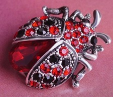 LADYBIRD BROOCH CRYSTAL UNISEX