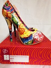 Sweets For My Sweet" Multi-Coloured Peep Toe Platform Shoes Size UK 4, EU 37.