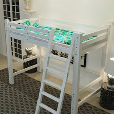White Loft Bunkbed Single Pine