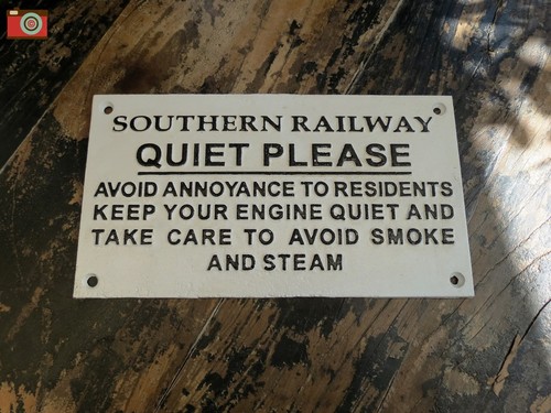Quiet please railway sign - please",
