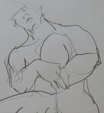 Male nude pencil drawing