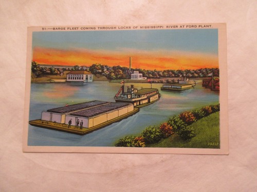 Postcard barge fleet coming - postcard,