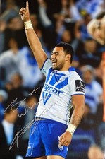 Krisnan Inu SIGNED Photo Rugby Widnes Vikings Canterbury Bulldogs NZ 18x12 COA