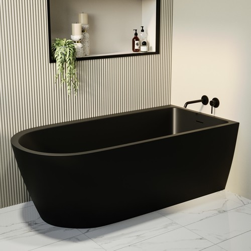 Matt black freestanding single - matt,