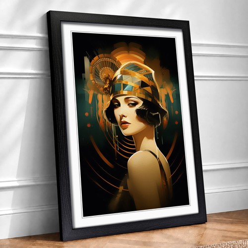 Art deco woman - woman, framed