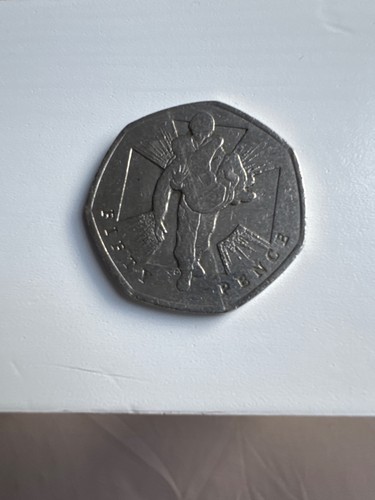 Coin pence with soldier - coin,