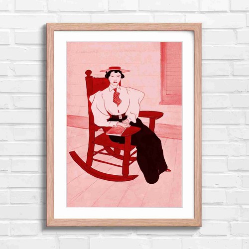Women vintage rocking chair - women,
