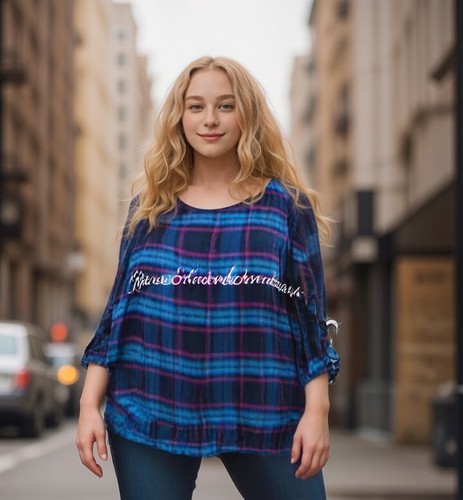 Nwt avenue plus - plaid, blouse