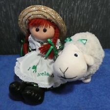 I LOVE IRELAND TRADITIONAL RAG DOLL WITH IRISH SOFT TOY SHEEP SOUVENIRS