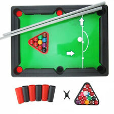Kids Mini ABS Table Top Pool Play Snooker Game Set Plastic Surface Cues Balls