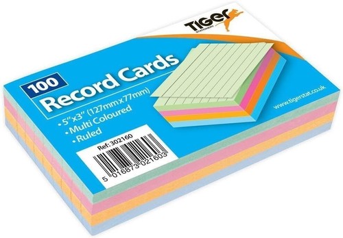 100 colour record cards - 100,
