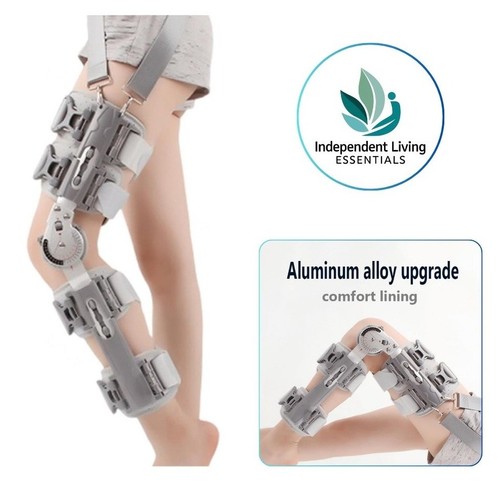 Hinged rom knee brace leg - rom,