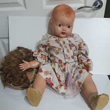 Large Vintage Antique Composite Doll 60cm Scary Doll Poor Condition See Photos