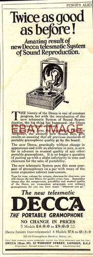 Advert decca telesmatic - decca, 'telesmatic'