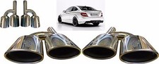 Quad oval chrome exhaust pipe - quad,