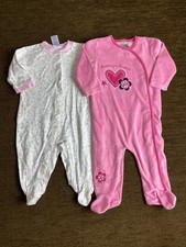 2 X Sleepsuits 6-9 Months Pink