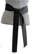 Japanese OBI Cotton Sash Belt Black 58"L x 2"W