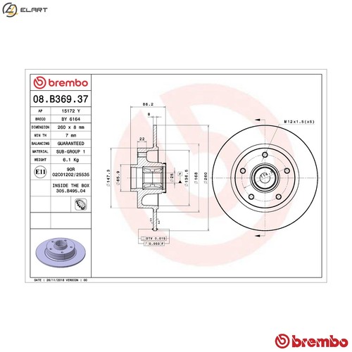 Brake disc b369 - brake, for