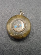 Antique Stone Compass Pendant Charm