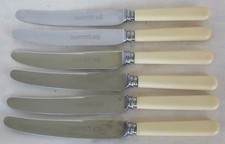 Set of 6 Lewis and Rose  Faux Bone Handled Dinner Knives 22.3cm